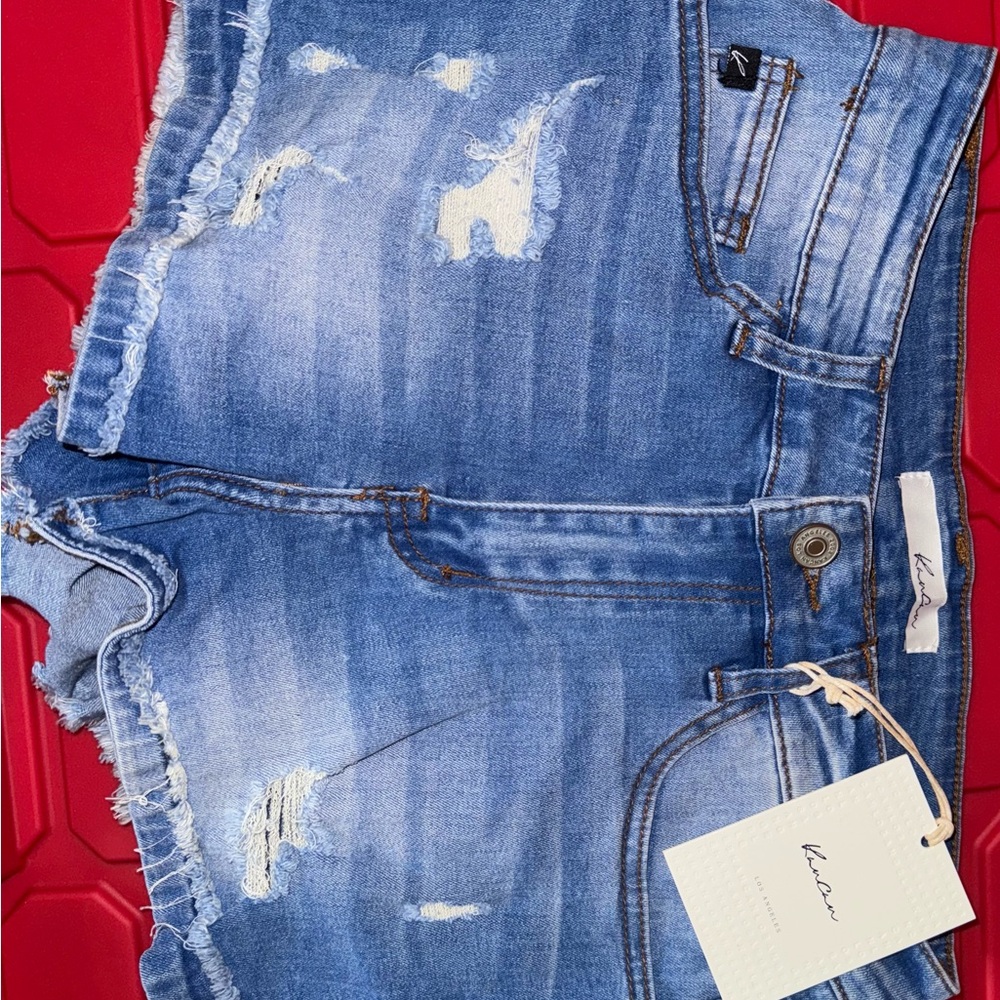 KanCan Blue Distressed Jean Shorts